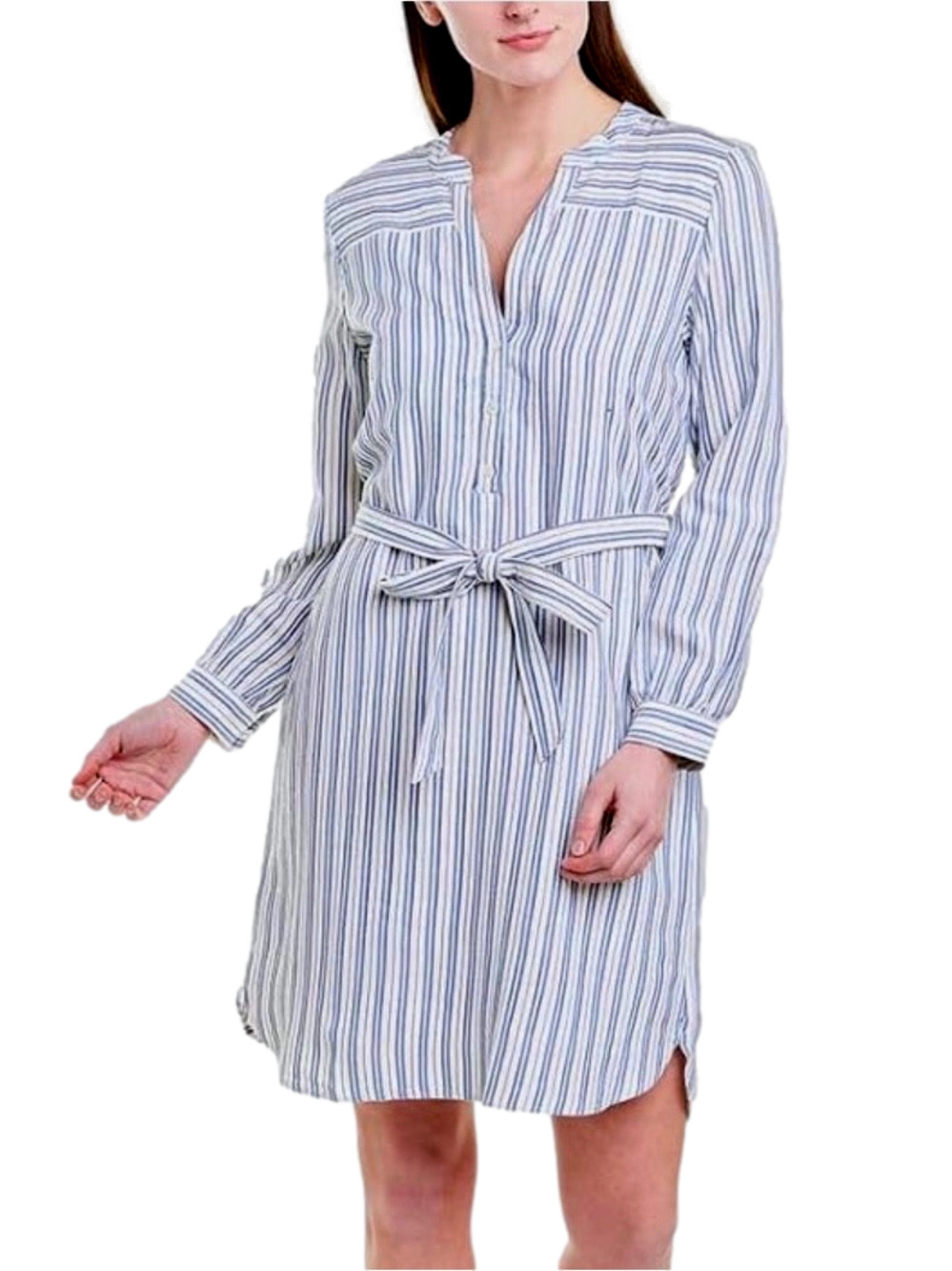 J. Crew Mercantile striped belted dress